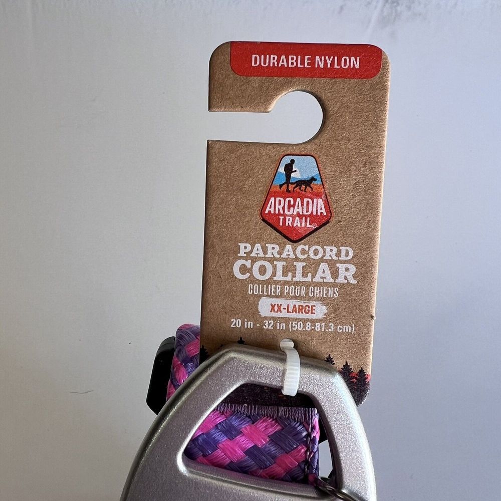 NWT XXL Paracord 20-32" Dog Puppy‎ Rope Collar Pink/Purple Arcadia Trail Durable - Picture 3 of 3